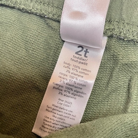 Carter’s 2T Toddler Hunter Green cinch waist & ankles jogger long pants PRELOVED - Picture 3 of 7